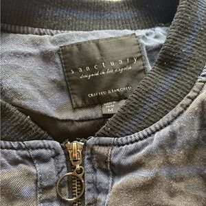 Sanctuary Charcoal and Black Bomber Jacket